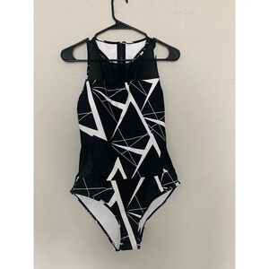 2Chillies Women Swimwear Swimsuit Crackle V-Neck 1pc 2C011908 Black Large